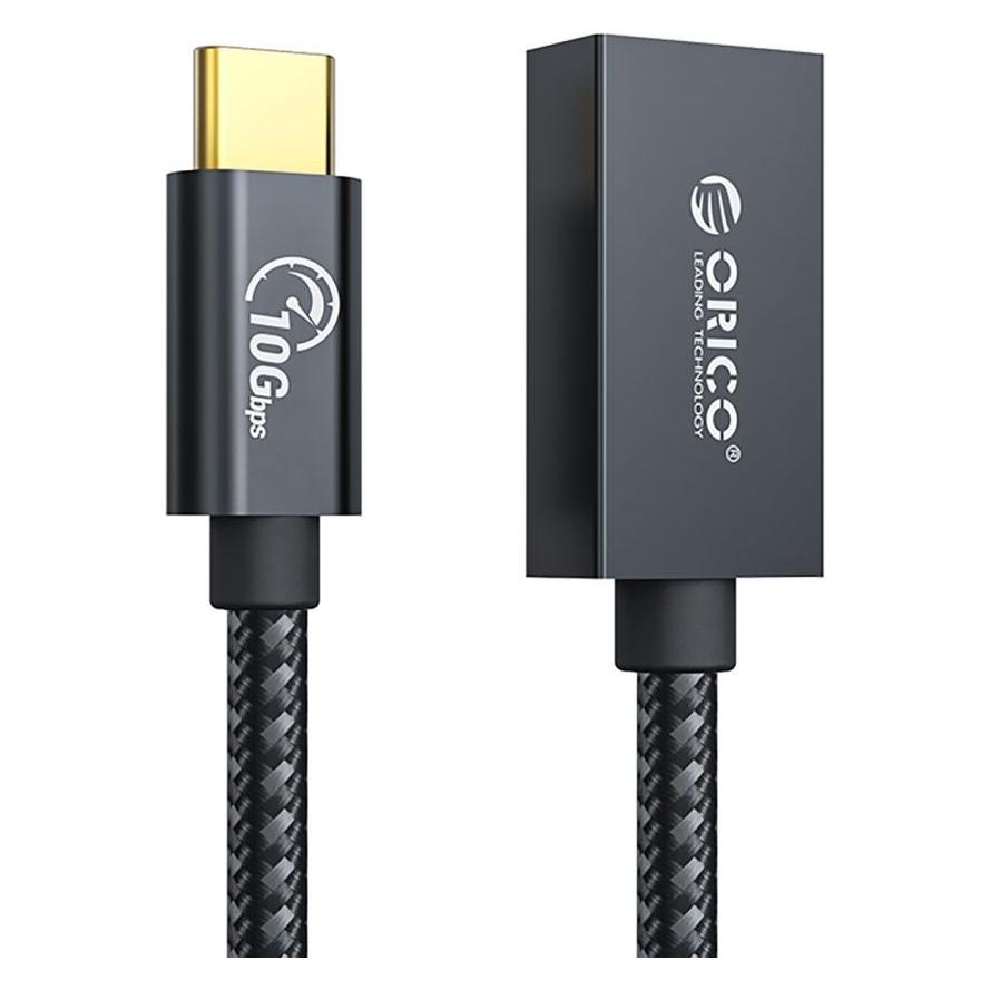 Orico Adapter USB Adapter CAF31 USB-C - USB-A 3.1 Gen 2 10Gbps 30cm OTG - czarny (0.30 m, USB 3.2 Gen 2, 60 W) (ORICO-CAF31-03-BK-BP-HU)