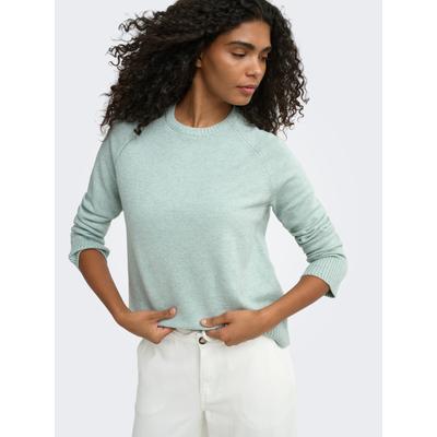 Strickpullover ONLY "ONLPRINCESS LS O-NECK RAGLAN KNT NOOS", Damen, Gr. M, grün (jadeite), Strick, Obermaterial: 50% Viskose, 27% Nylon, 23% Polyester, unifarben, regular fit normal, Rundhals, Pullover Strickpullover, Viskosemischung, regular fit