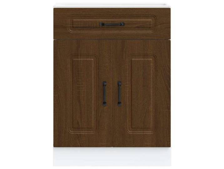 Brun Armoire cuisine CHIC Cabinet de cuisine rectangulaire Kalmar chêne marron bois d'ingénierie 60x46x81.5 cm N7857