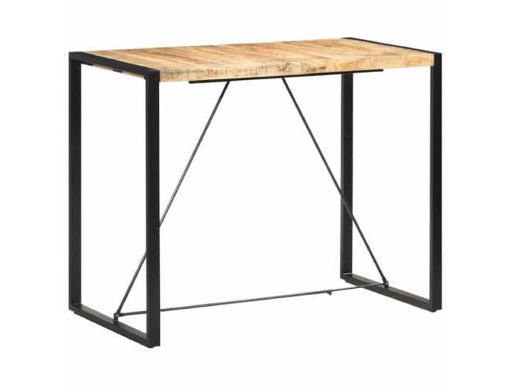 HAQWRDQSG Bartisch 140x70x110 cm Massivholz Mango Stehtisch Industrie Stabiler Bistrotisch aus Mangoholz und Stahl für Küche und Esszimmer im unverwechselbaren Industrie-Look.