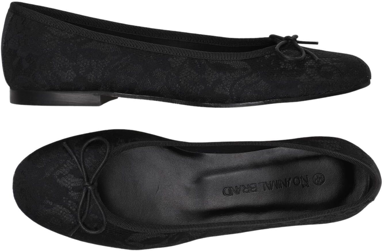 The No Animal Brand Damen Ballerina, Schwarz, Gr. EU 37, kein / Etikett - Second Hand