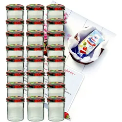 25er Set Sturzglas 350 ml To 82 Obst Deckel incl. Diamant Gelierzauber Rezeptheft
