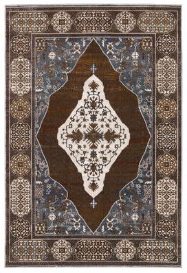 Style Haven Everly Vintage Center Medallion Rust/ Blue Area Rug