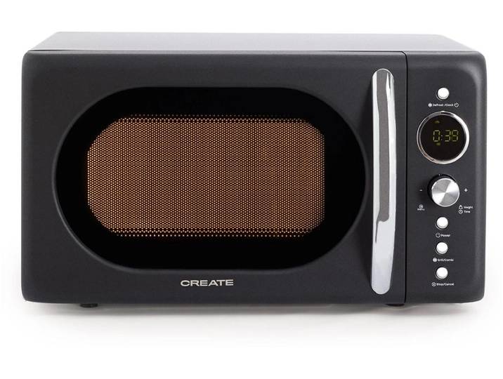 Mikrowelle Create Retro , schwarz, B:45,5cm H:26cm T:29,8cm, Mikrowellen, Mikrowelle