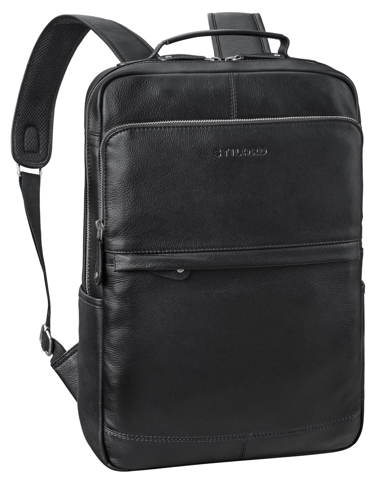 Großer Rucksack für Laptops bis 17 Zoll - aus Leder - Uni
