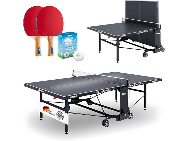 Gewo Tischtennisplatte Outdoor Profi AWR, Tischtennistisch klappbar, grau (1-tlg)