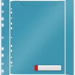 LEITZ Prospekthülle Cosy A4 Maxi PP einklappbarer Lochrand VE=3 Stück blau