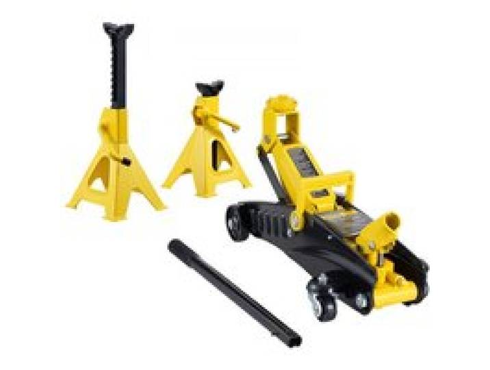 VEVOR Cric Rouleur 2 tonnes, Cric de Plancher Hydraulique à Profil Bas, Hauteur de Levage 117-325 mm, Pompe de Levage Rapide à Piston Unique, avec Chandelle, pour Lever Camion SUV Entretien Auto