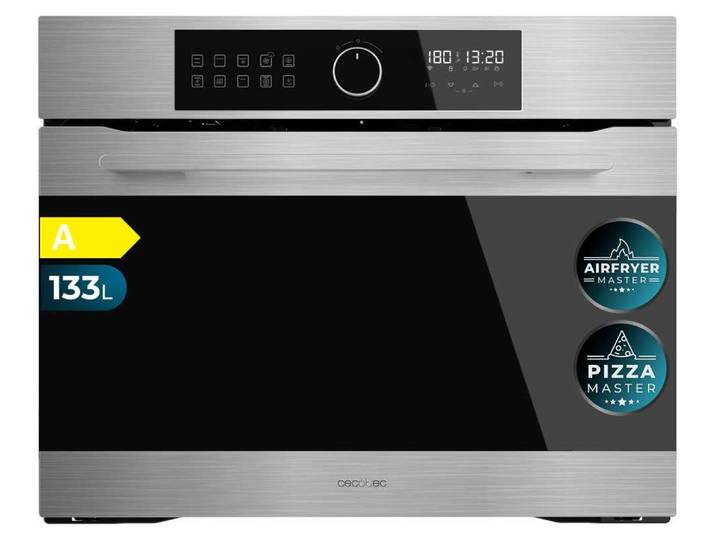 Cecotec Four Encastrable Multifonction Bolero Hexa AF319000 Inox A. 3800W\, Capacité de 133L\, 11 Fonctions avec Airfryer Master