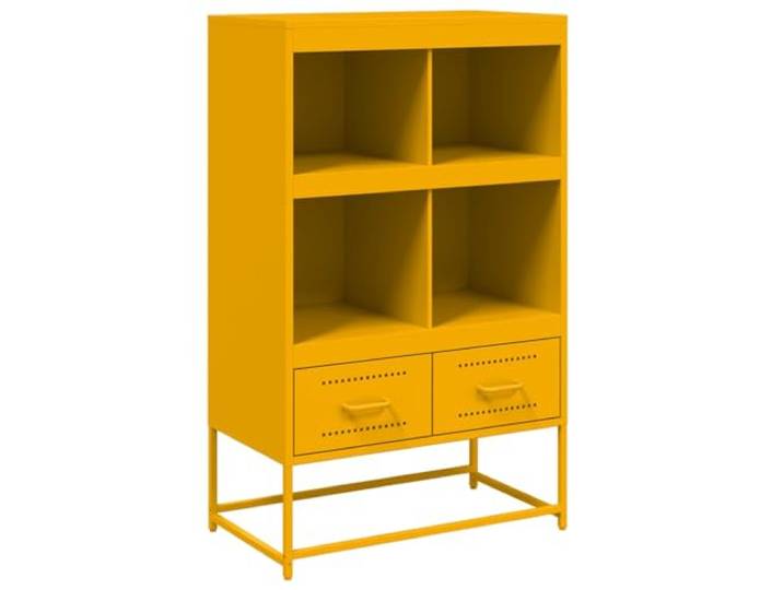 KGHFDVB Highboard Senfgelb 68x39x111,5 cm Stahl Robust, Kaltgewalzter Stahl, Viel Stauraum, Pflegeleicht, Mit Wandhalterung Sichern