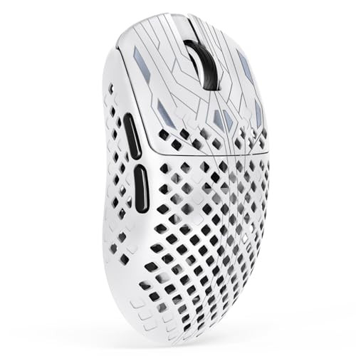MAMBASNAKE M2 Draadloze Gamingmuis van Carbon Fiber, 41g Superlight, 40000 DPI, PAW3395PRO-sensor, Wit