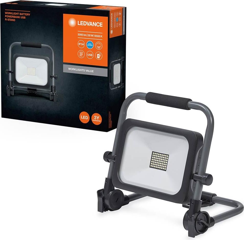 LEDVANCE LED-werklamp VALUE R-STAND oplaadbaar 30W 865