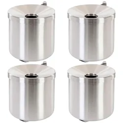PROREGAL SparSet 4x Runder feuerlöschender Wandaschenbecher | 2 Liter | HxØ 16x16cm | Metal | Edelstahl / Silber