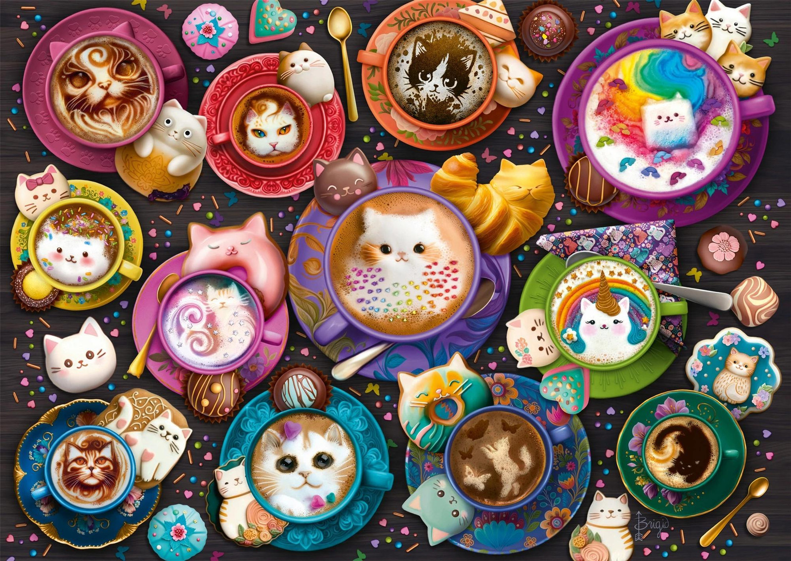 Schmidt Spiele Kattentuiltjes Puzzel in Latte Art-stijl