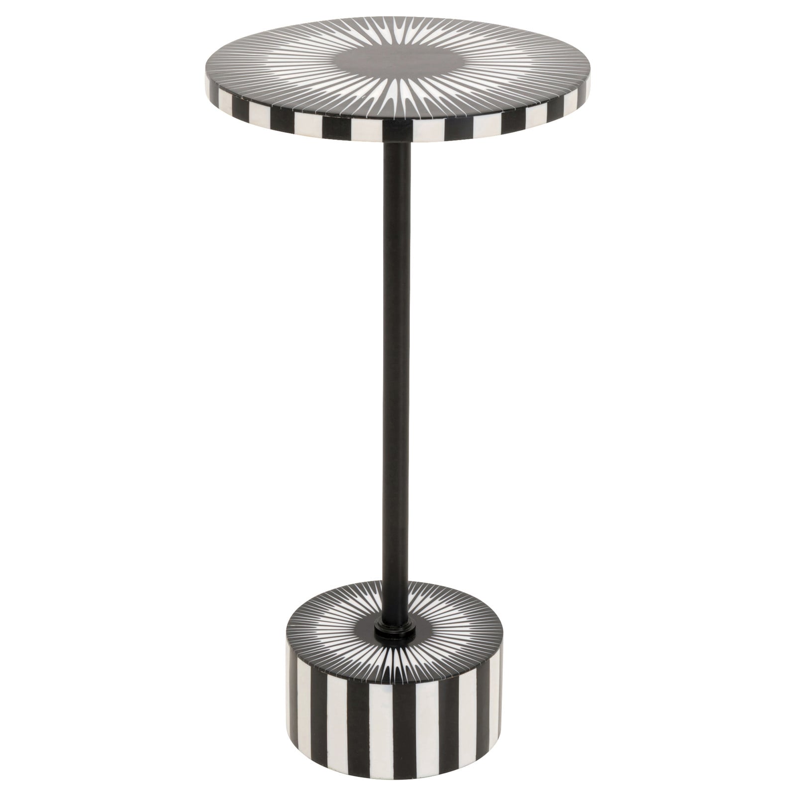 Kare Design bijzettafel Iris, zwart/wit, Ø 25 cm