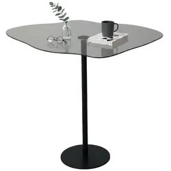 Dmora Mensa - Couchtisch, 60x45x50h cm Schwarz, Rauchglas-Effekt