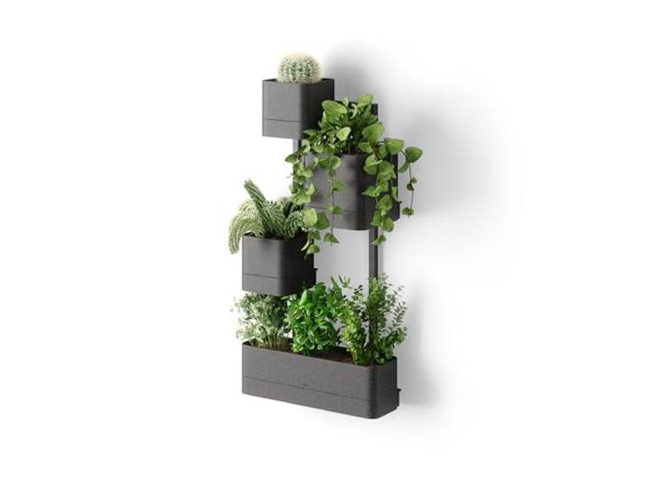 Umbra Cubiko Wandplantenbak, geometrische metalen houder, Zwart