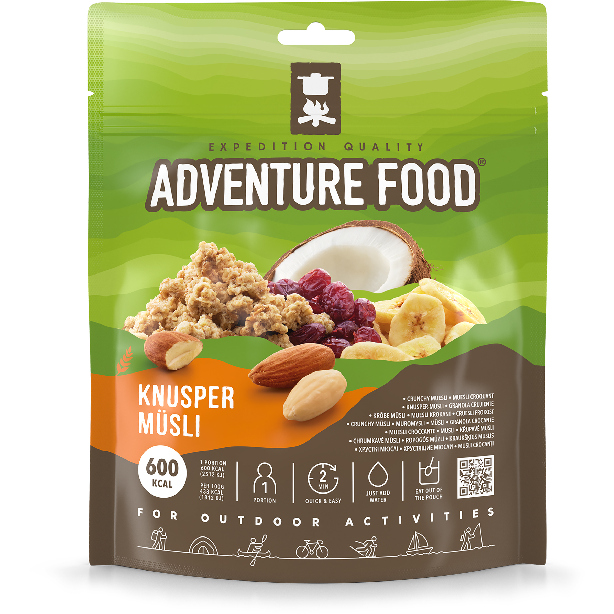 Adventure Food Knusper Muesli Trekkingnahrung oliv Größe Einzelpackung