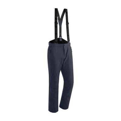 Skihose MAIER SPORTS "Joscha Slim", Herren, Gr. 50, Normalgrößen, blau (dunkelblau), 100% Polyester, Hosen Skihose, Herren Schneehose mit Hosenträgern, wind/wasserdicht, Slim Fit
