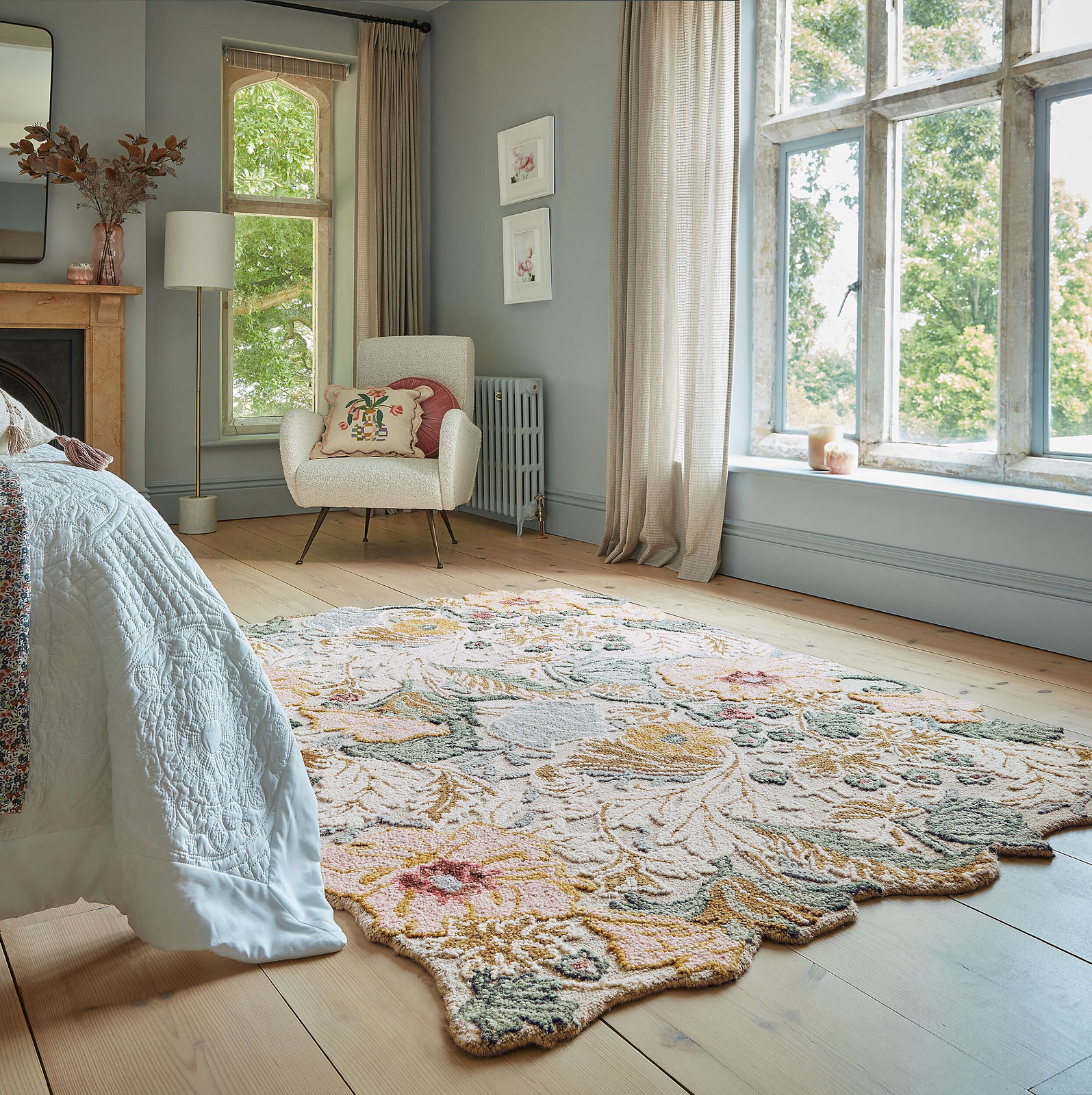 home24 Wollen vloerkleed Daphne roze multicolor B: 120 cm, D: 170 cm