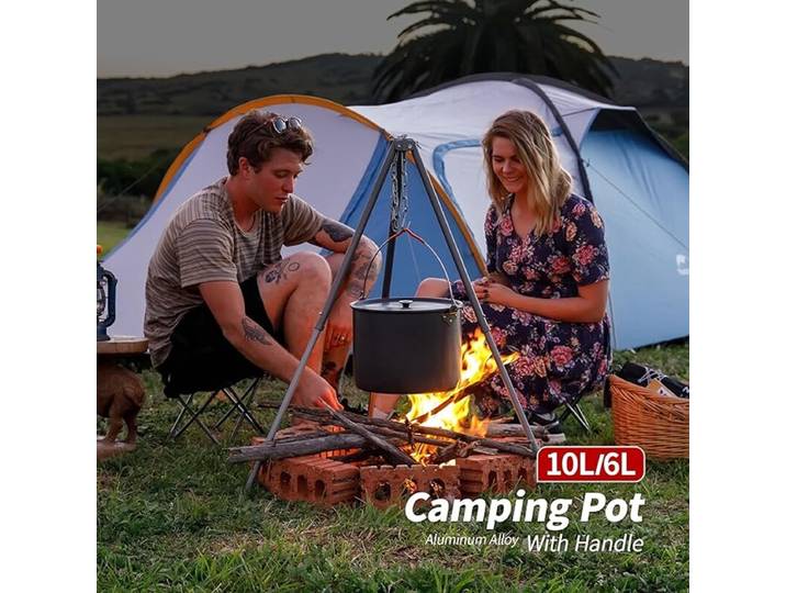NatureHike 1-6 Persoons Camping Soeppan Set met Deksel Draagbaar Ophangbaar