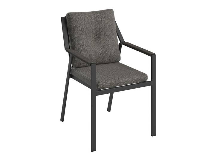 Dieter Knoll Stapelsessel, Anthrazit, Dunkelgrau, Metall, Füllung: Schaumstoff, Flachrohr, 57x84x71 cm, stapelbar, Gartenmöbel, Balkonmöbel, Balkonstühle