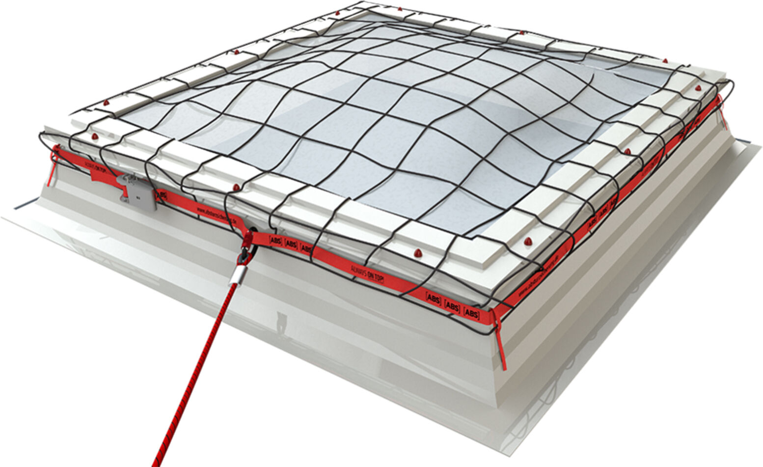 ABS Safety ABS DomeWeb Schutznetz 3x3m für Lichtkuppeln mit Aufkantung bis max. 2,7m