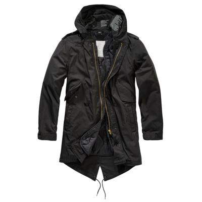 Winterjacke BRANDIT "Brandit Herren M51 US Parka", Herren, Gr. S, schwarz, 73% Baumwolle, 27% Polyamid, Jacken Winterjacke