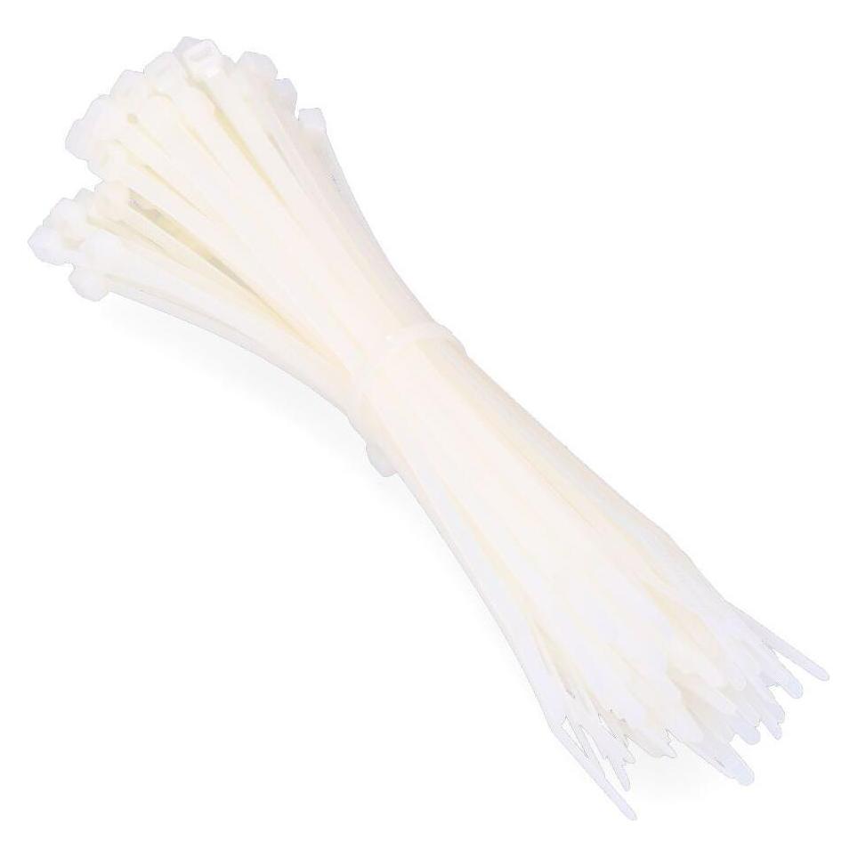EDM Natürliche Krawatten 203x4,6mm (Beutel 100 Stk.) aus hochwertigem Nylon (Kunststoffkabelbinder, 203 mm, 100 Stk.) (49435931)