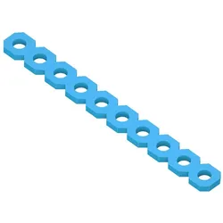 Makeblock Flexibler Lochstab, Aluminium eloxiert, 8mm Lochraster, M4-Bohrungen, 10er Pack - Länge: 80 mm