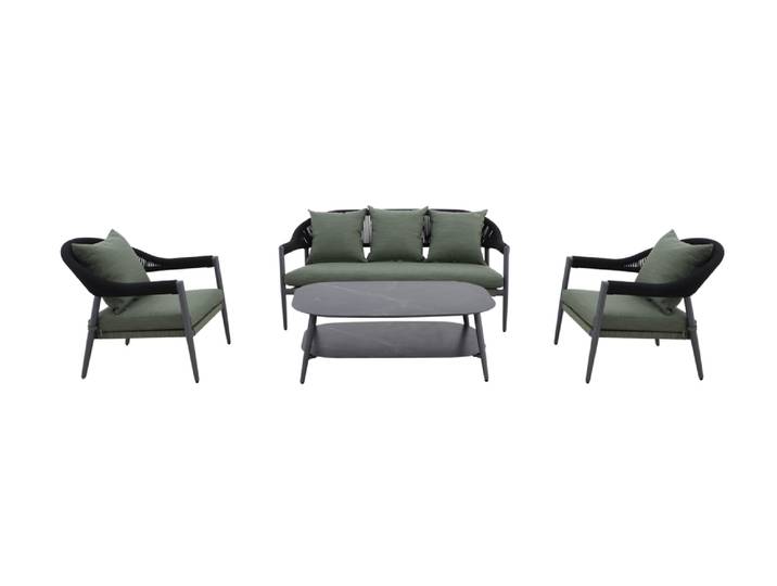 MWH Camarillo Loungeset Aluminium/Rope matt grau