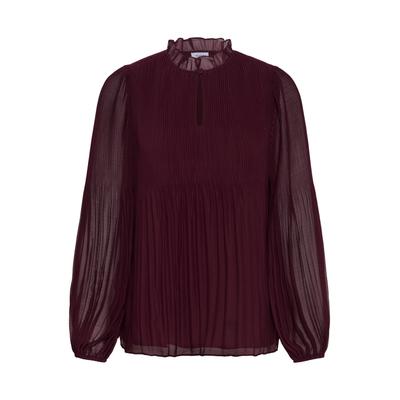Langarmbluse SAINT TROPEZ "Saint Tropez Bluse langarm UlaiaSZ", Damen, Gr. XS, rot (winetasting), Blusen