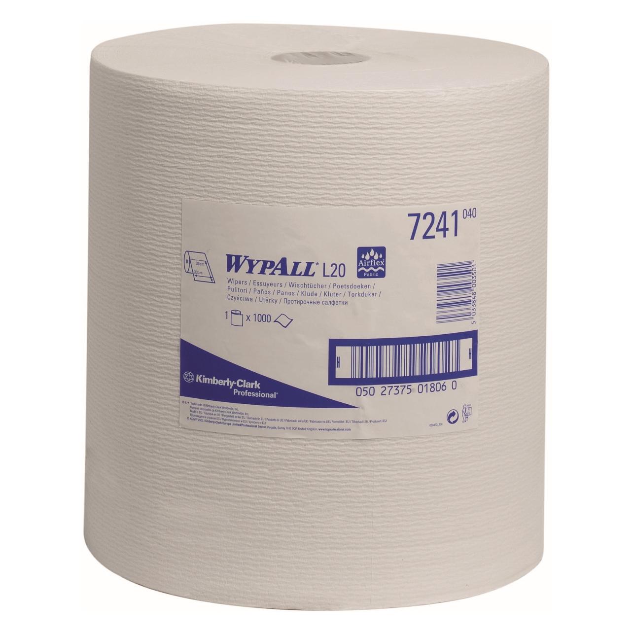 Wypall Wischtücher L10 Gerollt Weiss 1-lagig (1x) (7241)