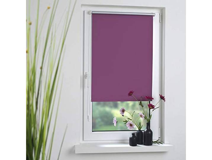 LIEDECO Klemmfix-Thermo-Rollo Verdunklung, Fuchsia inkl. Klemmträger 60X150 cm