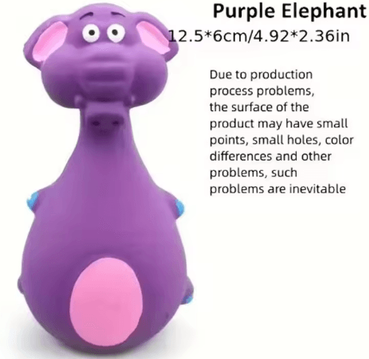 Inspire Picks SqueakySafari Latex Animal Chew Toy For Dogs purple