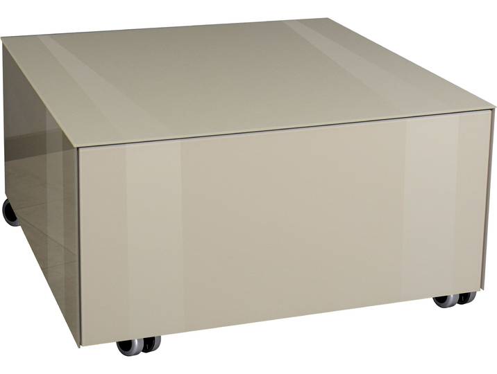 Couchtisch MÄUSBACHER Nova , beige (kaschmir), B:75cm H:42cm T:75cm, Tische, Couchtisch, Couchtisch auf Rollen BHT 75/42/75 cm mit 1 Schublade, 1 offenes Fach
