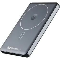 Sandberg 3in1, Magnet Powerbank, 5000, Pro (5000 mAh, 20 W, 18.50 Wh), Powerbank, Grau, Schwarz
