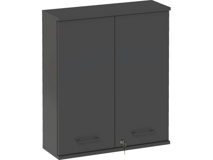 Medizinschrank SCHILDMEYER Galeno, mit 3 verschiedenen Aufklebern, Breite 30 cm, Made in Germany , grau (anthrazit), B:59,8cm H:70,8cm T:30,3cm, Holzwerkstoff, Schränke, Medizinschrank, Auswahl aus 3 verschiedenen Aufklebern zum Anbringen, Made in Germany