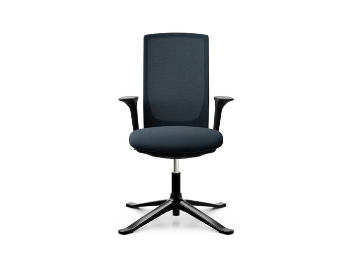 Konferenzstuhl HAG Futu Mesh Communication 1102-S mit 2D Armlehnen, Dunkelblau, Neu - Ergonomisch & Höhenverstellbar