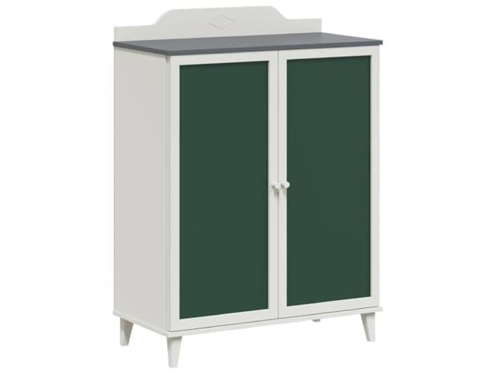 HEFZGDB Sideboard mit Tafel-Front für kreative Notizen, Graues Sideboard mit Kreidetafel für Wohnzimmer, Funktionales mit Kreidetafel und Regalen, Moderner mit und Stauraum in Grau