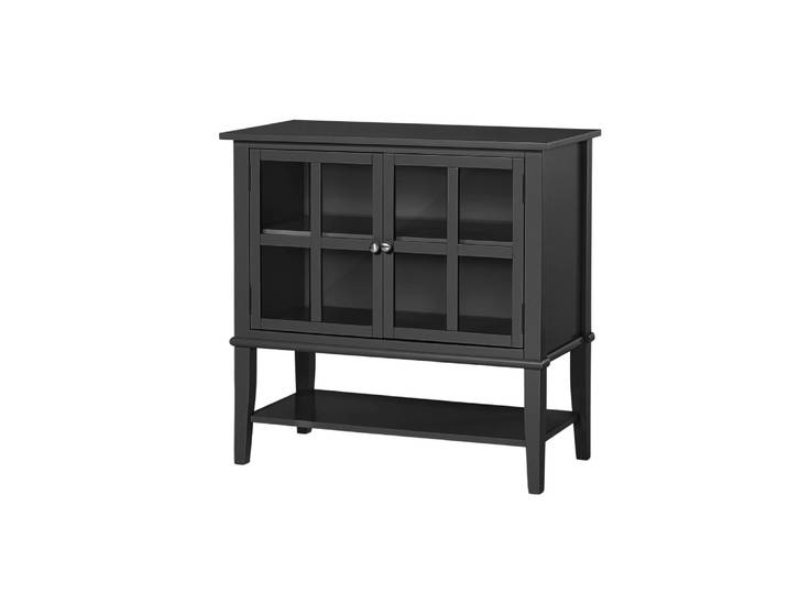 Armoire avec 2 portes en mélaminé noir