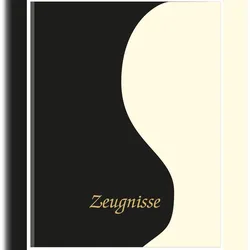 ADINA Zeugnismappe 10 Hüllen sw/ws Lederoptik Vinyl mit festem Einband