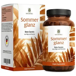 Beta Carotin für natürlichen Glow der Haut mit Vitamin C und Kupfer - SOMMERGLANZ - 90 vegane Kapseln - NATURTREU® 90 St