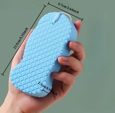 Inspire Select Soft Sponge Body Scrubber Exfoliating Shower Brush   Gentle Skin Cleansing Bath Sponge For Smooth Body Care blue