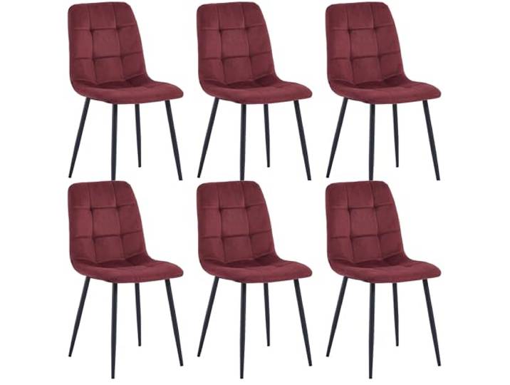 Colenis, Ela Esszimmerstühle, 6er Set, Bordeaux, Samt, Für Esszimmer, Küche & Wohnzimmer, Modernes Design