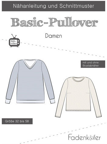 Fadenkäfer Schnitt "Basic-Pullover" für Damen