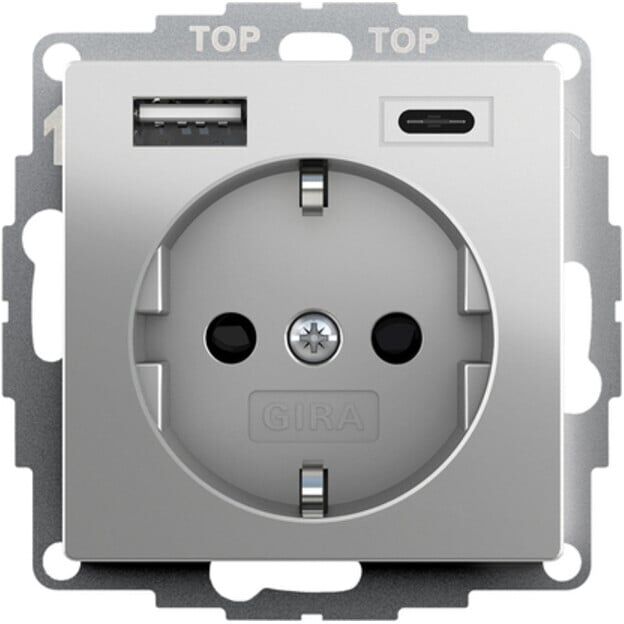 Gira Schutzkontaktsteckdose SH USB-Spannungsv. 2f Typ A/C 2459600)
