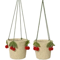 Übertopf zum Hängen (DH 16x50 cm) - braun - DH 16x50 cm