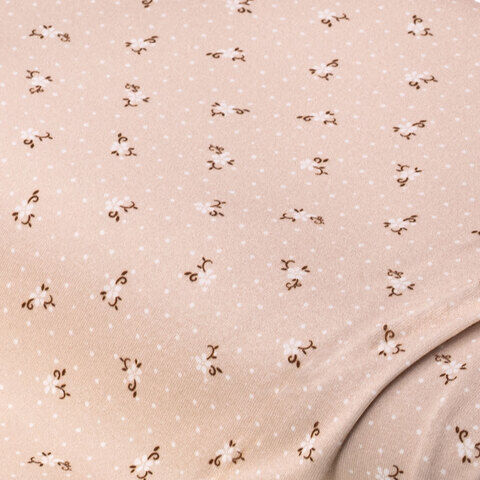 Baumwoll-Jersey "Blümchen" mit Elasthan, beige-color