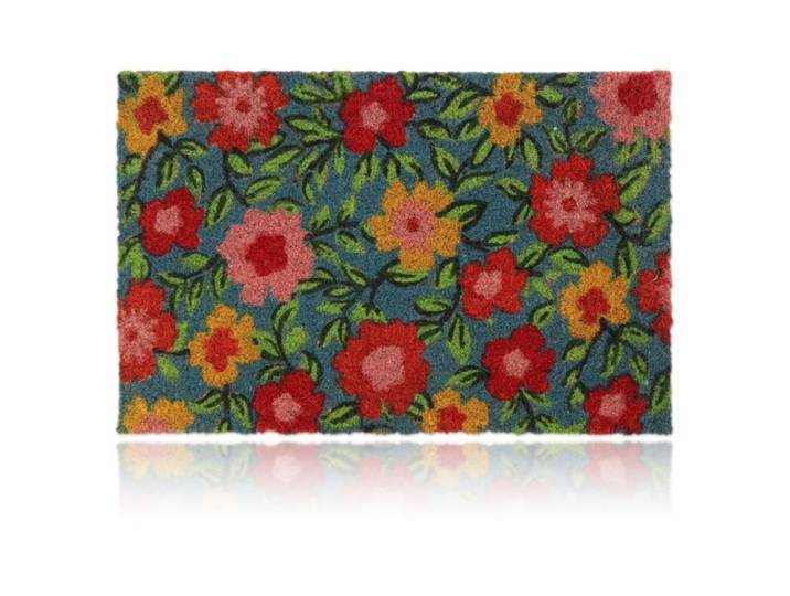 Relaxdays Fußmatte Kokos Blüten